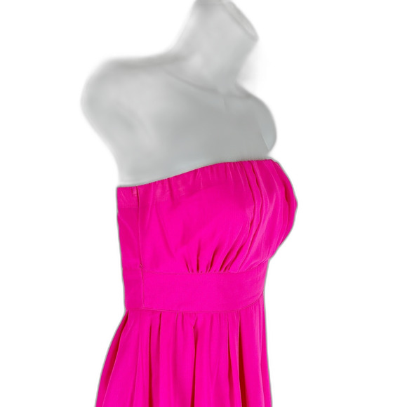 Charlotte Russe PINK Prom Party Dress XS Hot Pink Strapless Mini Bubble Hem - Picture 5 of 10